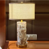 American Luxury Shell Table Lamp LED Cloth Art Desk Light